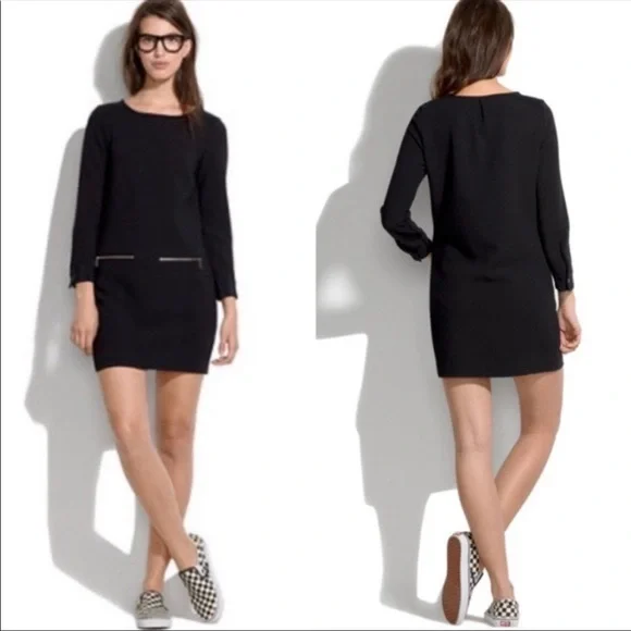 Madewell black dress with zipper pockets. - Picture 3 of 5